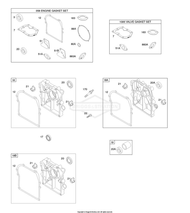 Crankcase Cover/Sump, Gasket Set - Engine, Gasket Set - Valve