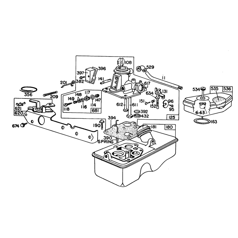 Briggs and Stratton Carburetor Assembly Model 92908-1931-04 for 21in Hand Propelled Model 16370