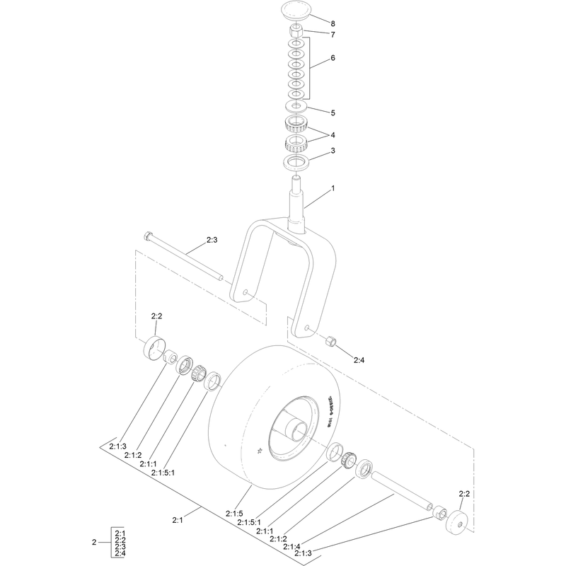 Caster Fork and Wheel Assembly