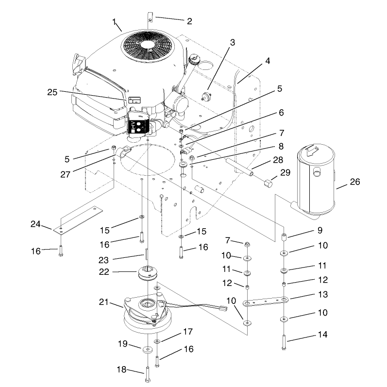 Engine and Clutch Assembly
