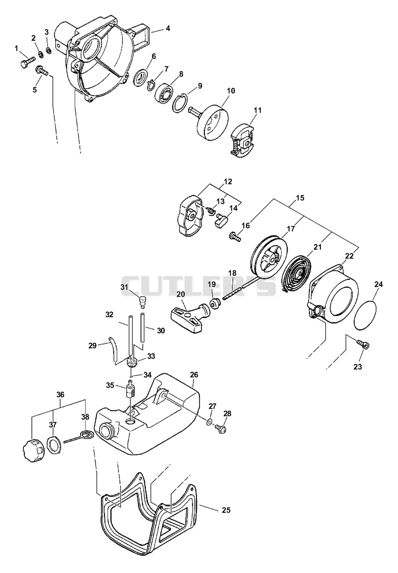 Clutch, Fan Case, Fuel System, Starter