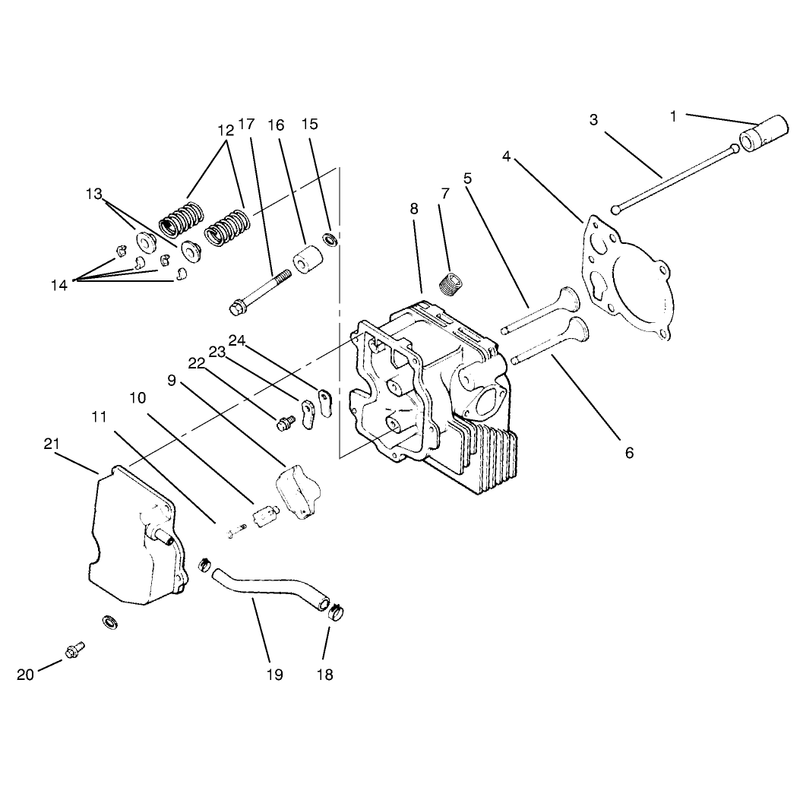 Cylinder Head Valve Breather Assembly Kohler Models Cv460s-26505 and Cv460s-26506