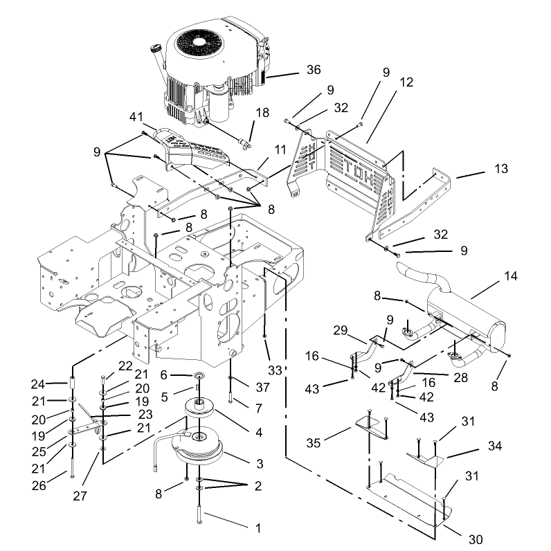 Engine and Clutch Assembly