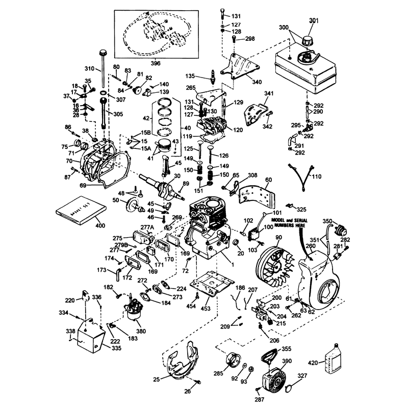 Engine Tecumseh Model Hsk70-130282s