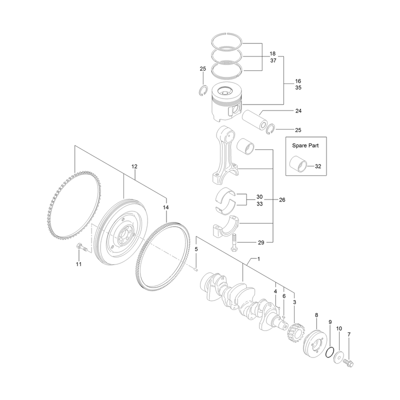 Crankshaft and Piston Assembly
