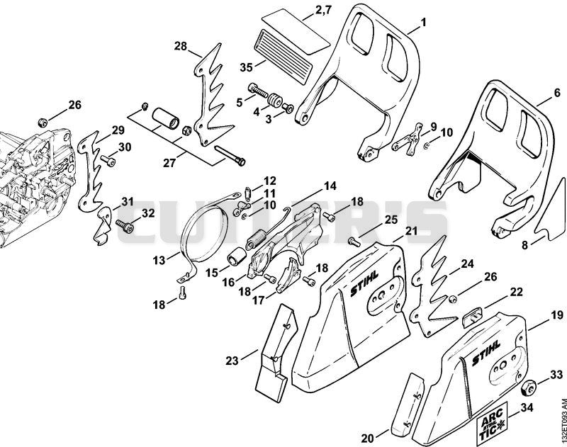Chain brake, Chain sprocket cover