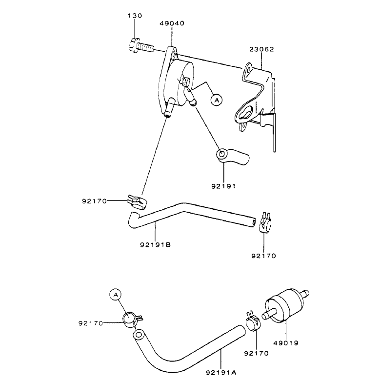 Fuel Tank Fuel Valve Assembly Kawasaki FH500V-AS29