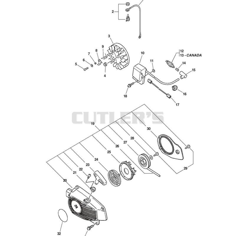 IGNITION, STARTER ASSEMBLY, CLUTCH