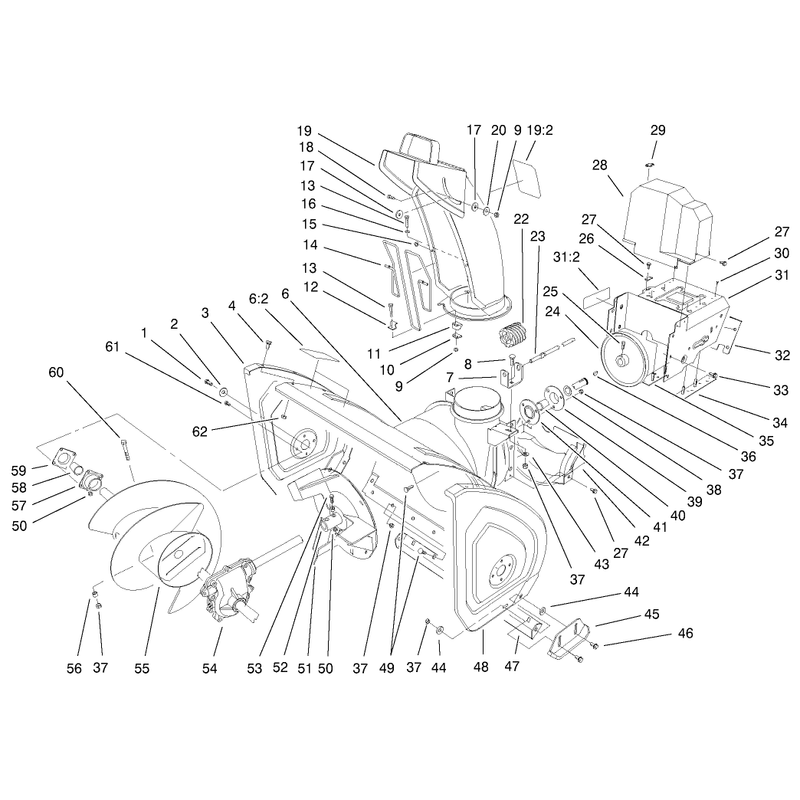 Housing And Engine Frame Assembly
