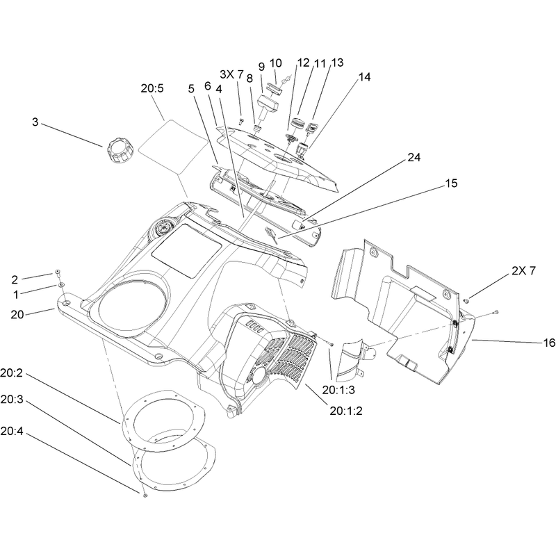 Upper Shroud and Control Panel Assembly