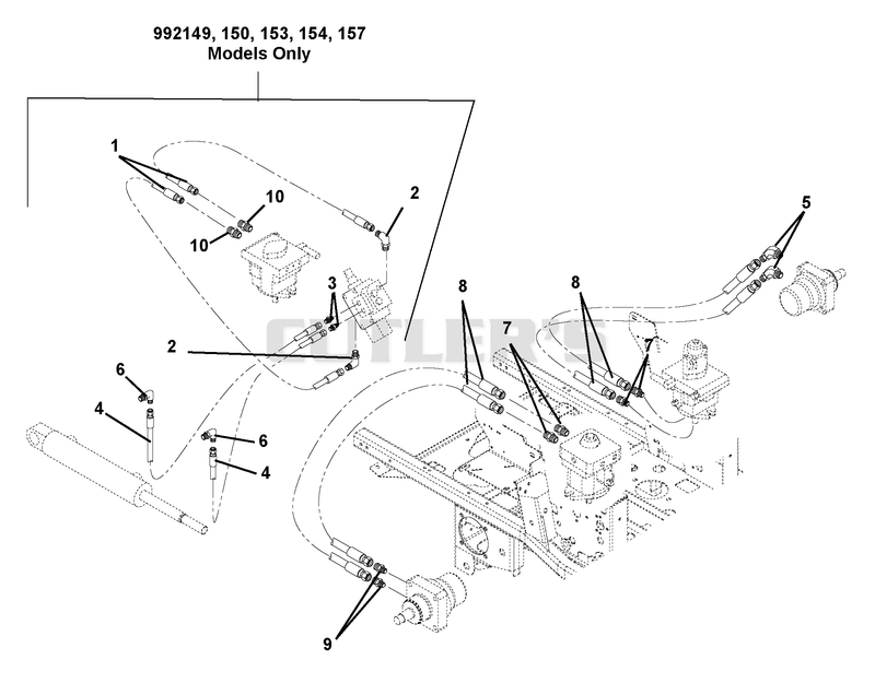 Hose Routing For Pumps, Wheel Motors & Cylinder