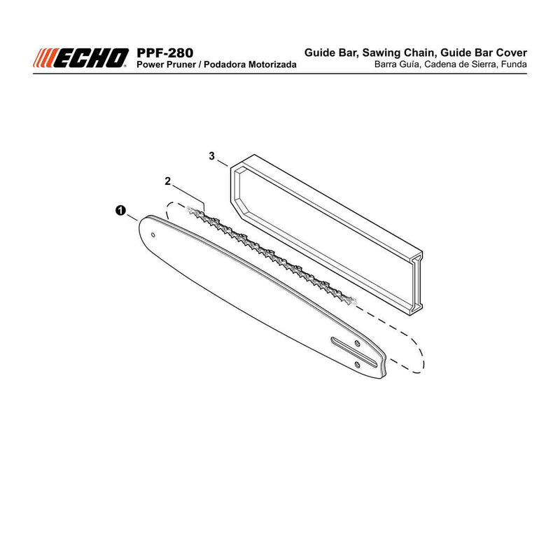 Guide Bar, Sawing Chain, Guide Bar Cover