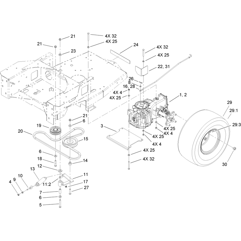 Hydro and Belt Drive Assembly