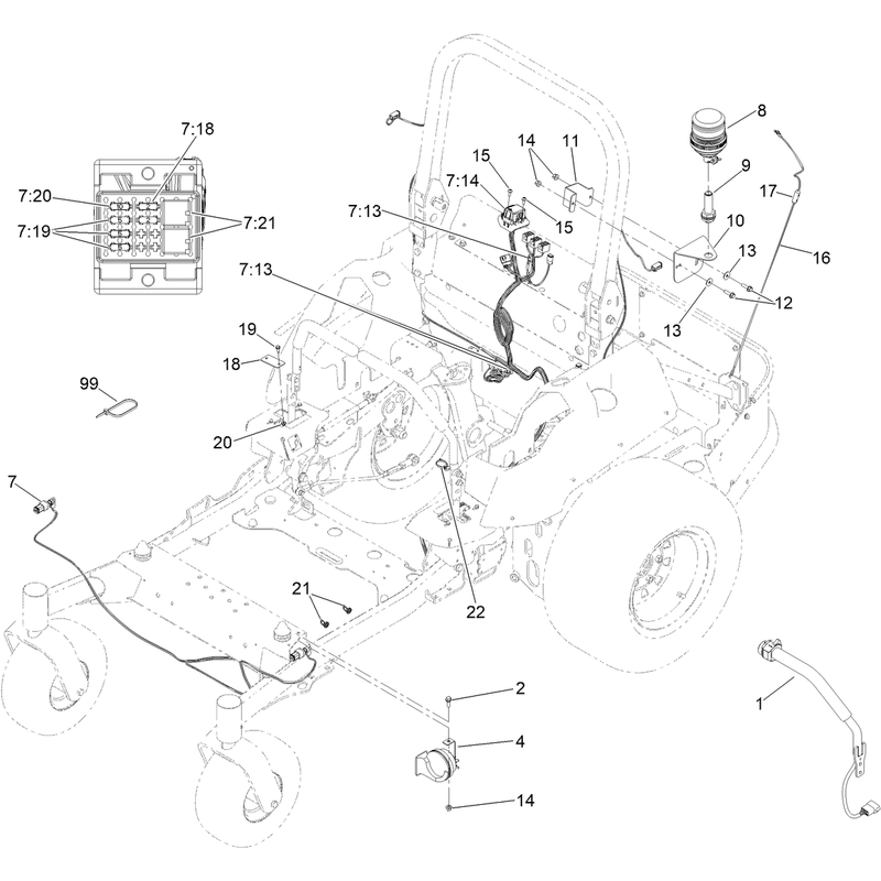 Wire Harness Horn and Beacon Assembly