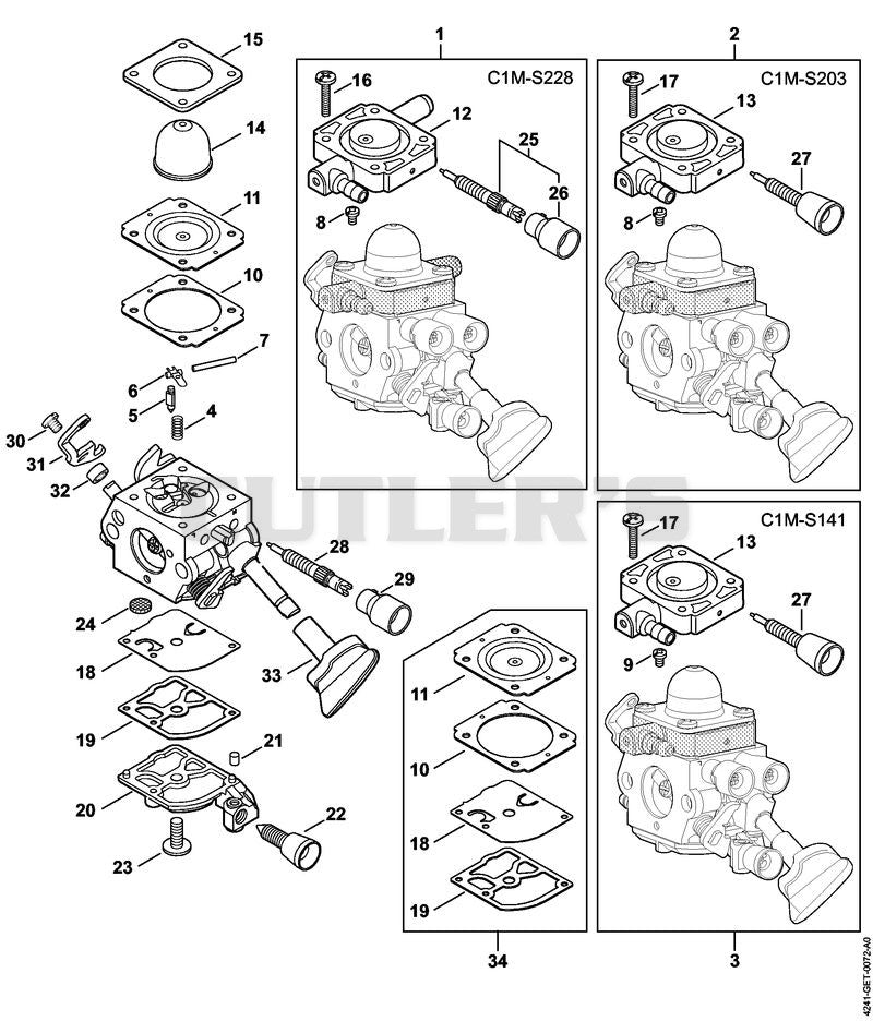Carburetor C1M-S228, C1M-S203, C1M-S141