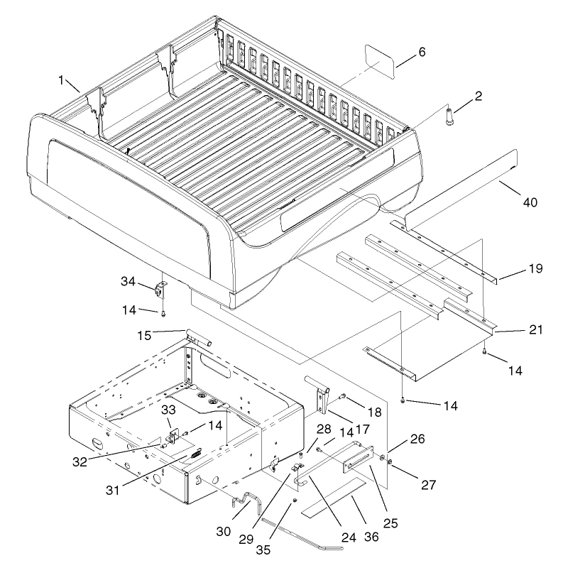 Box and Tailgate Installation Assembly