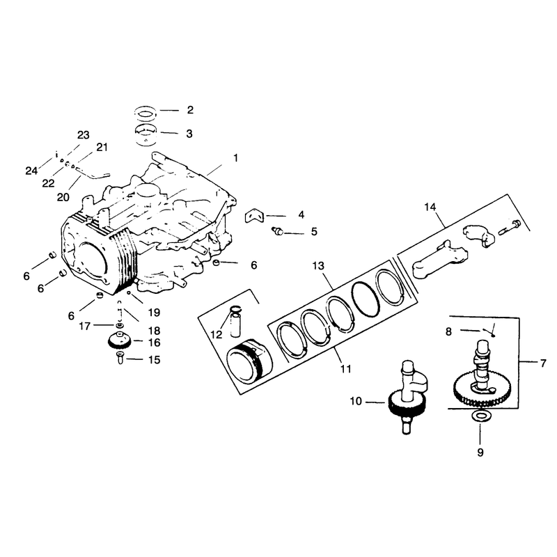 Crankcase Engine Kohler Model No Cv14t-1412