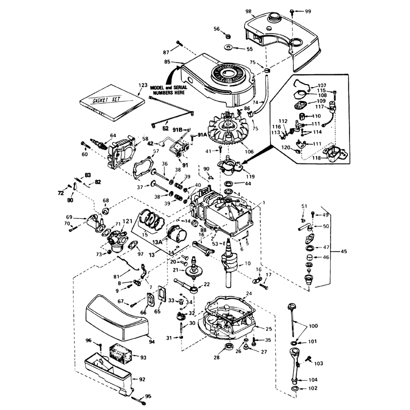 Engine Tecumseh Model No Tnt 100 Epi 83