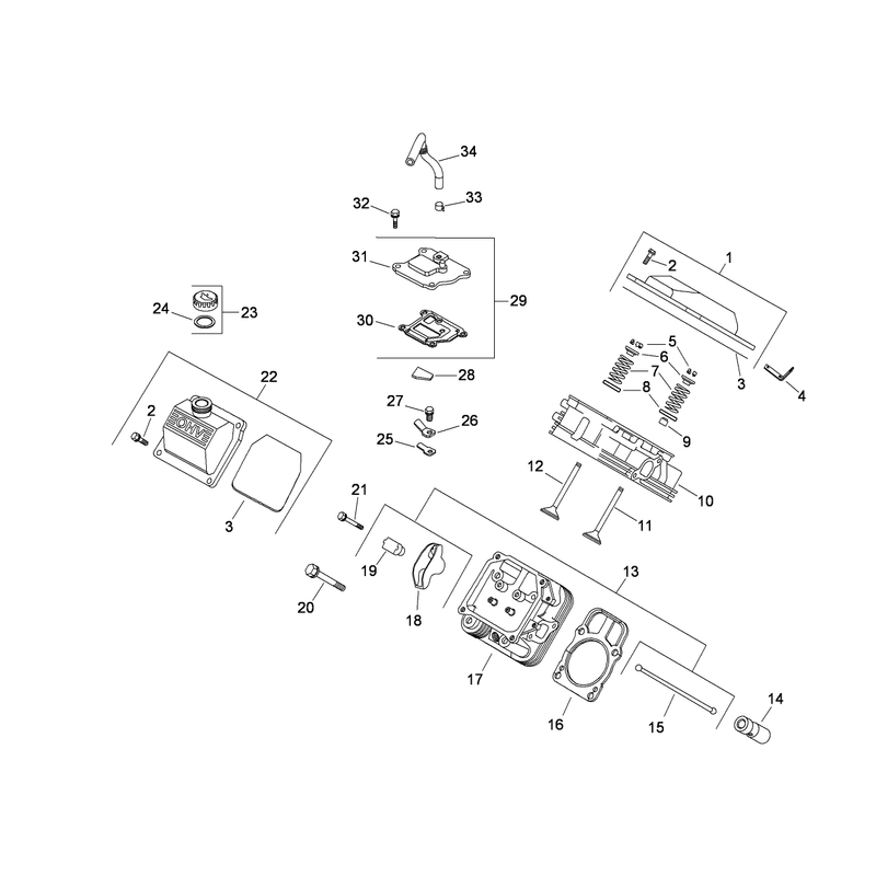 Head Valve and Breather Assembly Kohler CH20S-64762