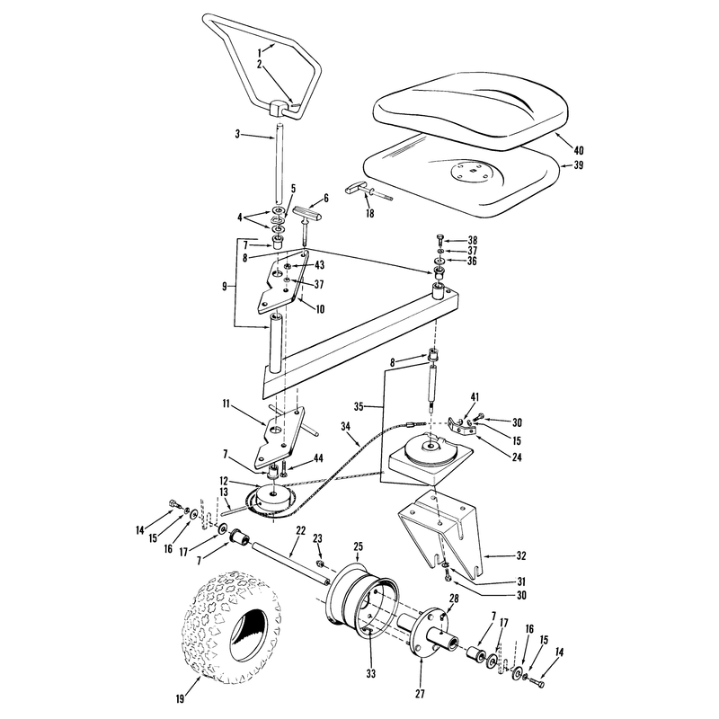 58in Professional Sulky Assembly Parts List