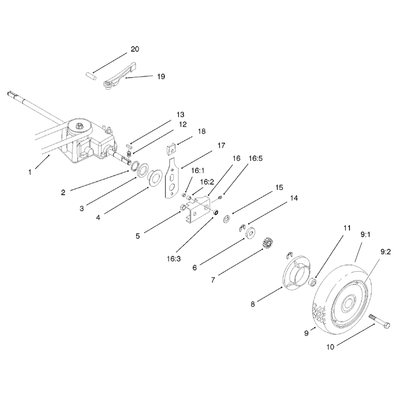 Gearcase and Rear Wheel Assembly
