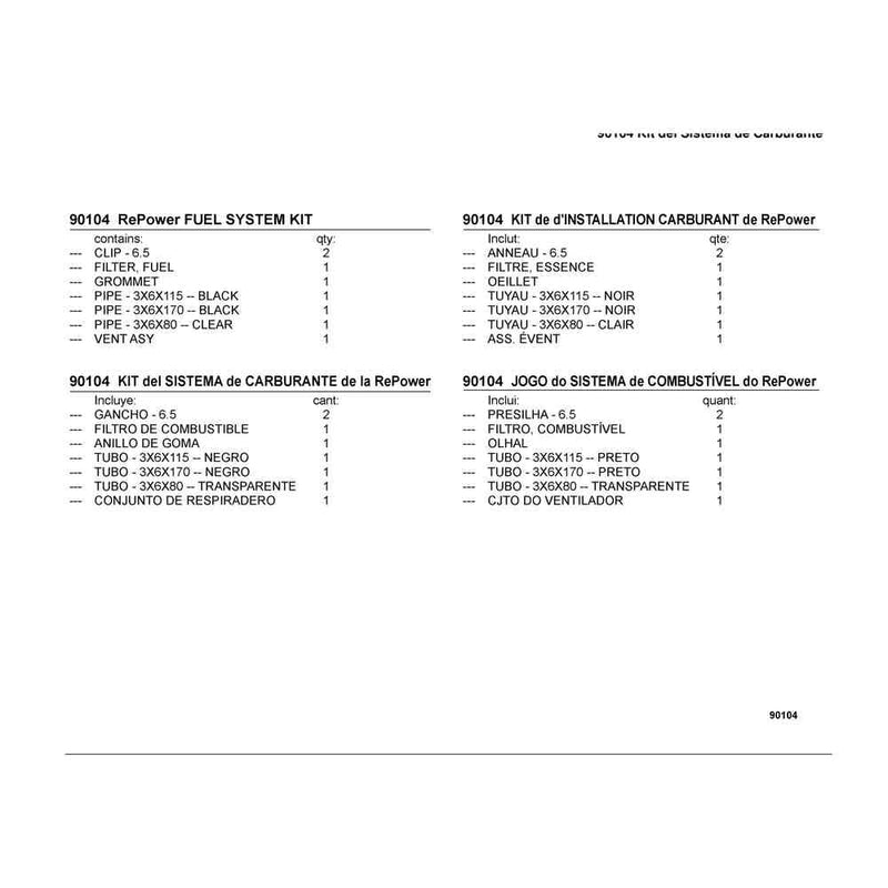 90104 RePower FUEL SYSTEM KIT