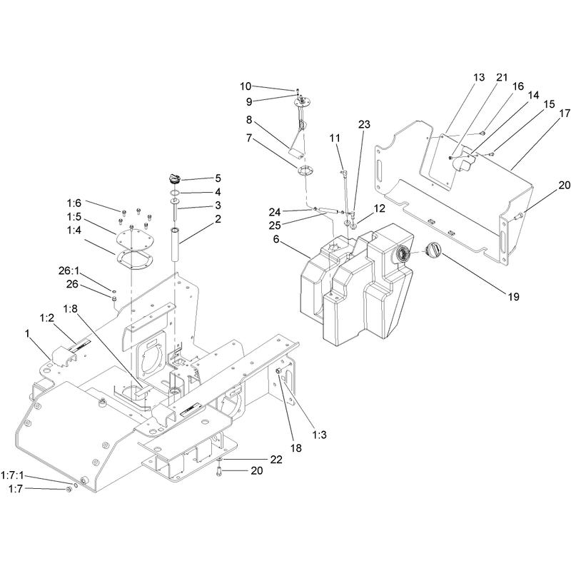 Main Frame and Fuel Tank Assembly