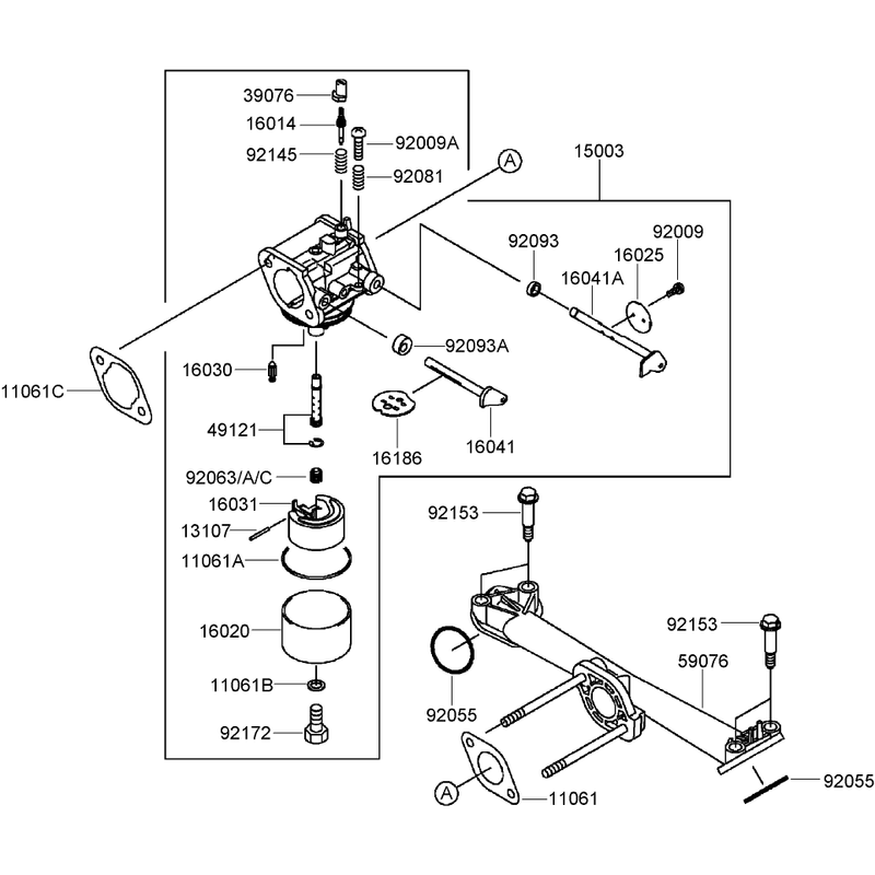 Carburetor Assembly  Kawasaki FH430V-DS28