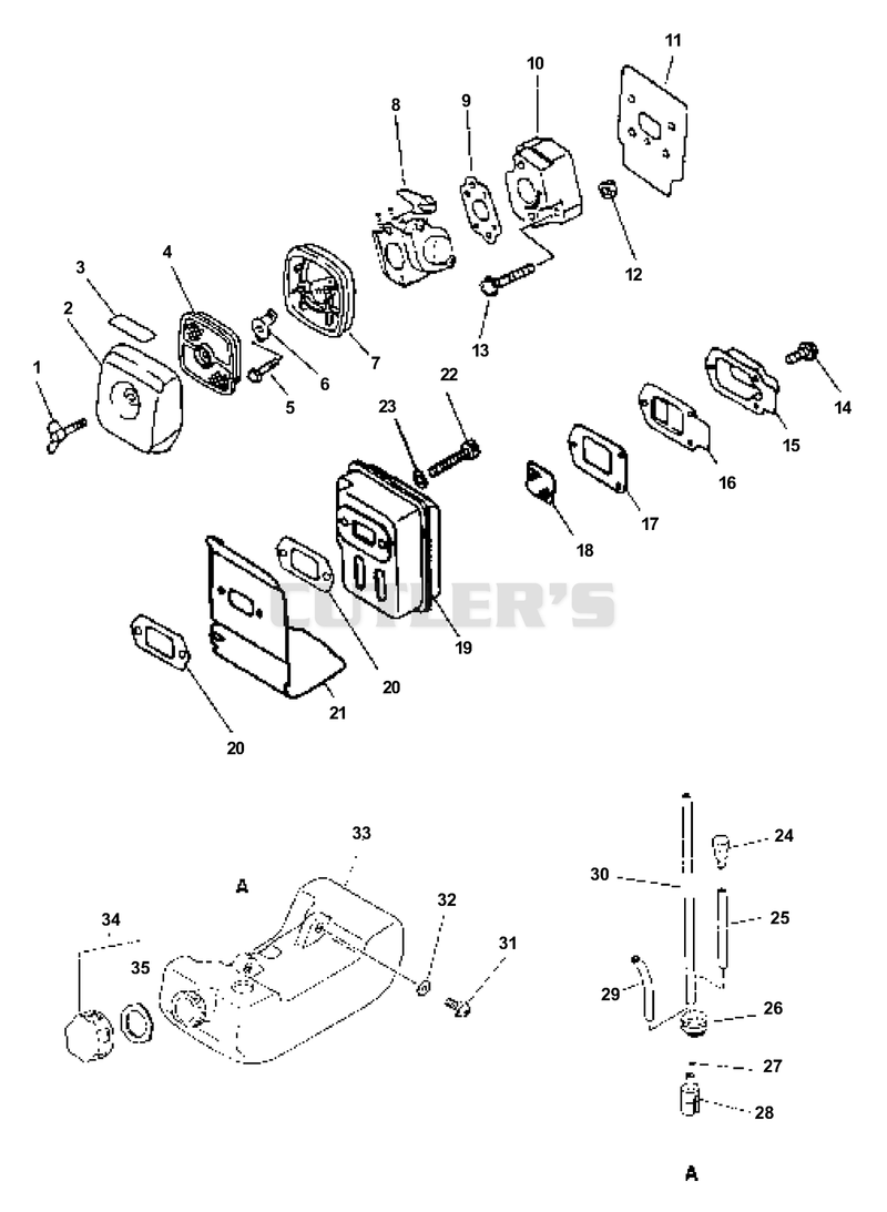 Intake, Air Filter, Exhaust, Fuel System