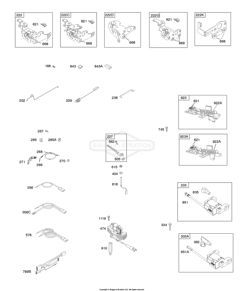 Controls, Electrical, Flywheel Brake, Governor Spring, Ignition