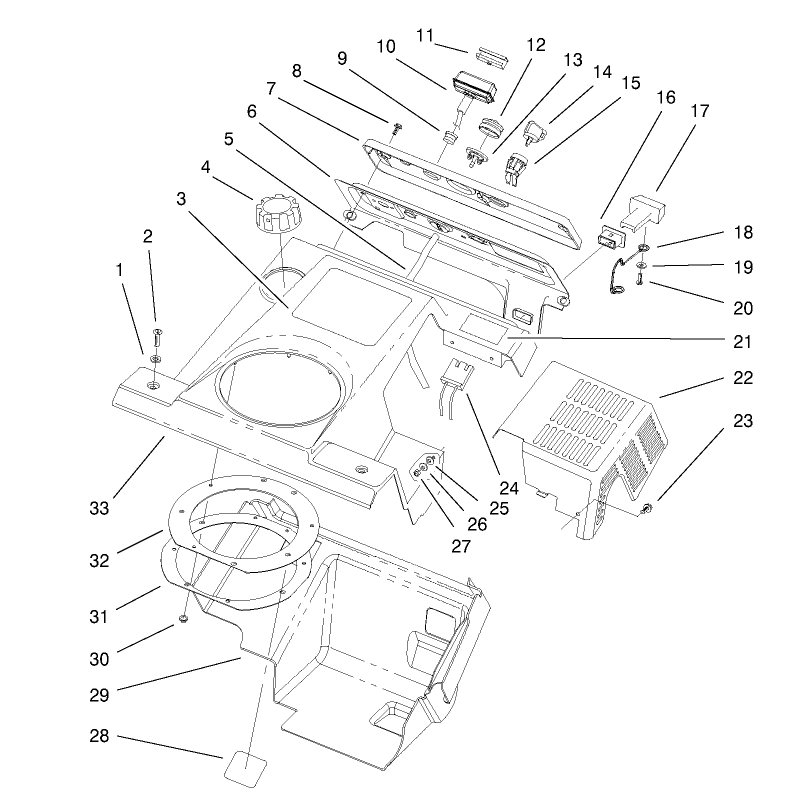 Upper Shroud and Control Panel Assembly
