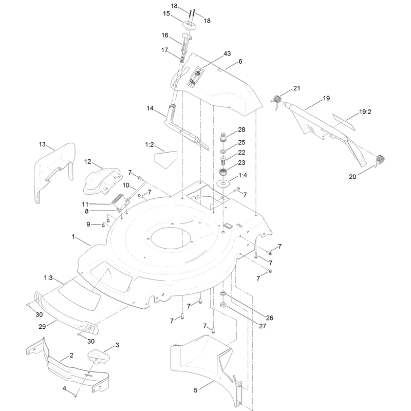Deck Side Chute and Rear Door Assembly