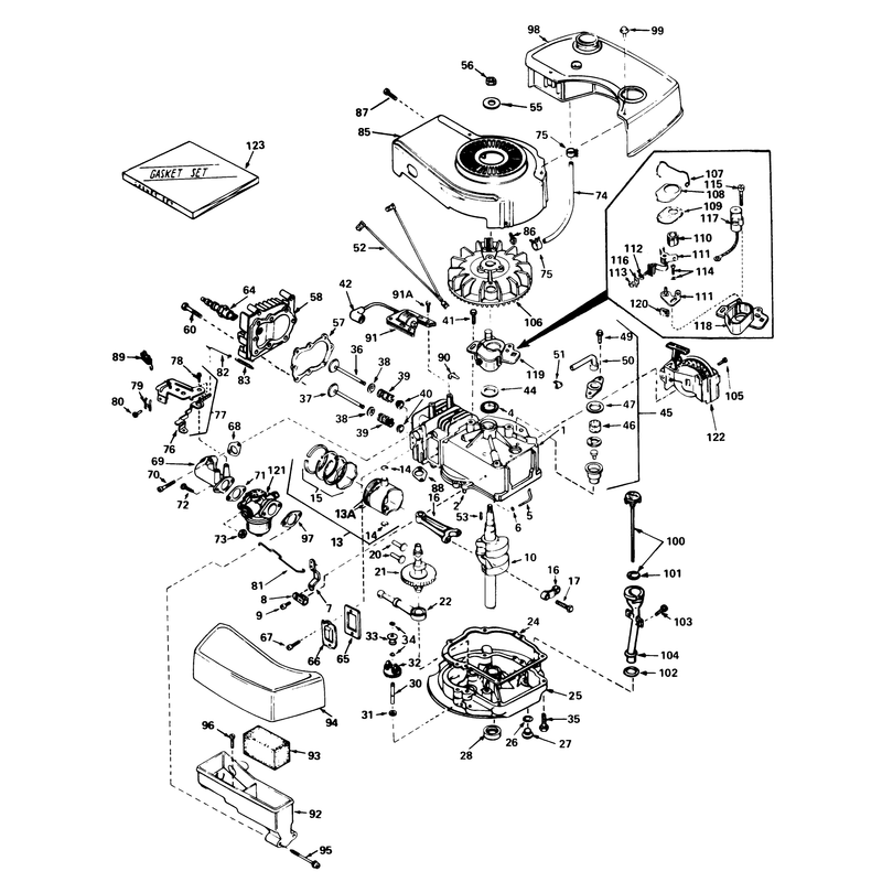 Engine Tecumseh Model No Tnt 100-10070c