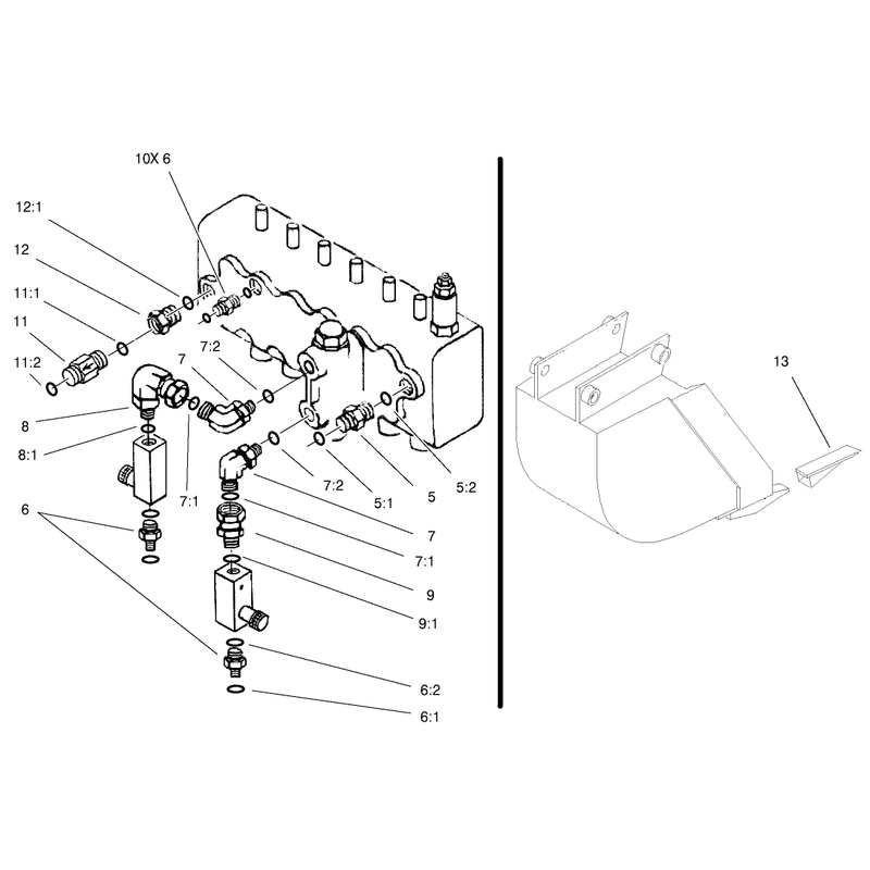 Hydraulic Fittings and Tooth Assembly