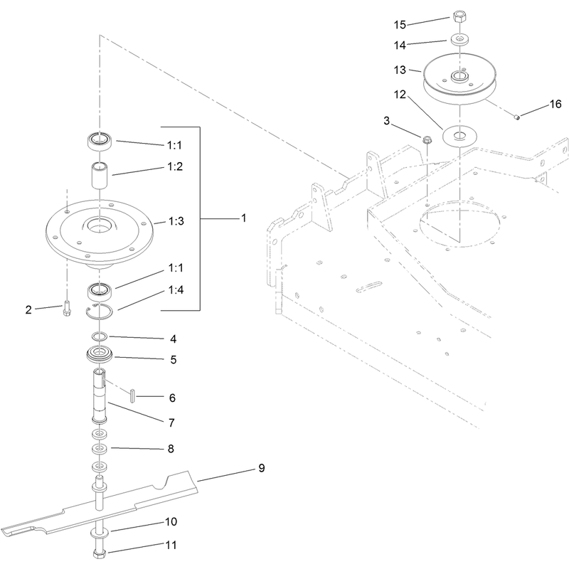 Sheave, Spindle and Blade Assembly