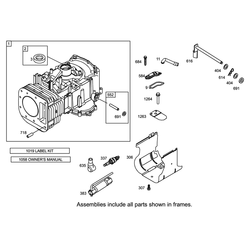 Cylinder Assembly Engine Briggs and Stratton Model 31F777-0123-E1