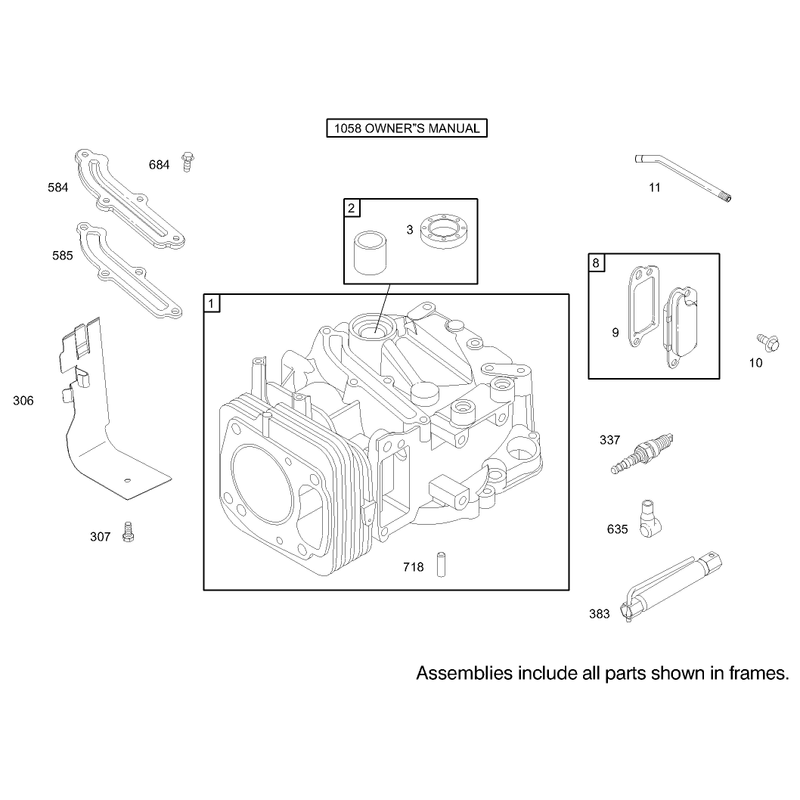 Cylinder Assembly Briggs and Stratton Model 122607-0116-E1