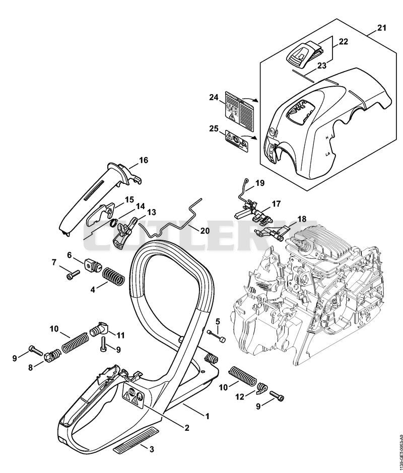 Handle frame, Shroud MS 211 C-BE Z