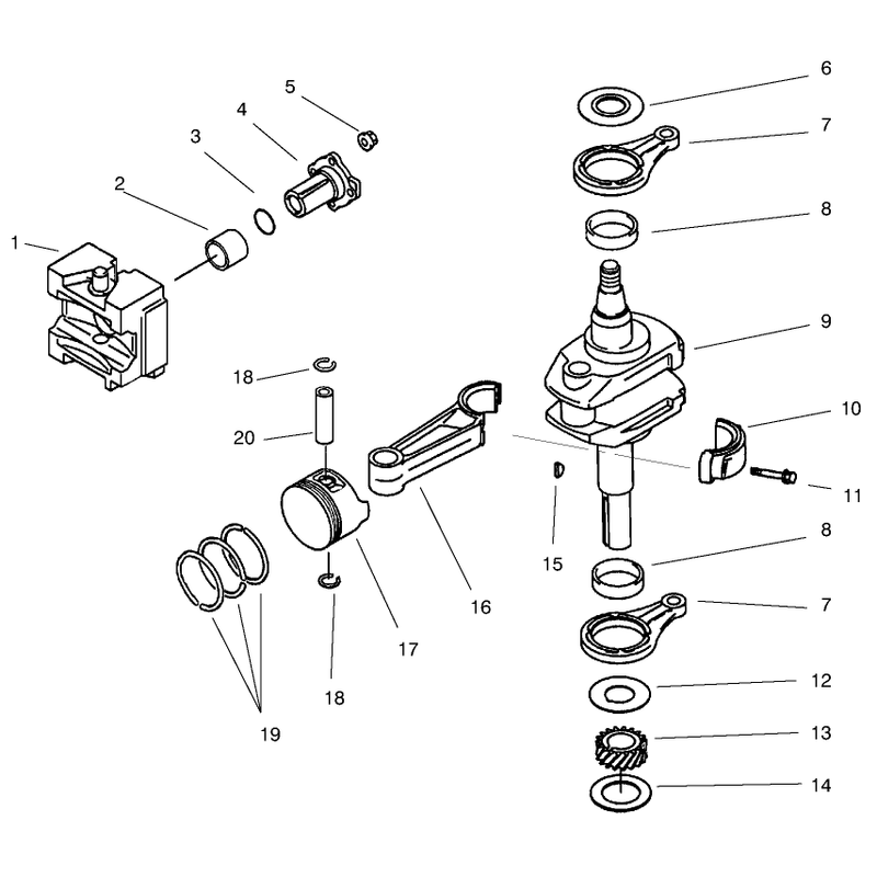Pistoncrankshaft Kawasaki Model Fb460v Type Ks08