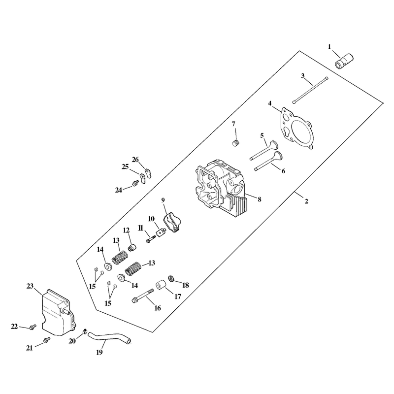 Cylinder Head Valve and Breather Assembly Kohler CV15T-41608