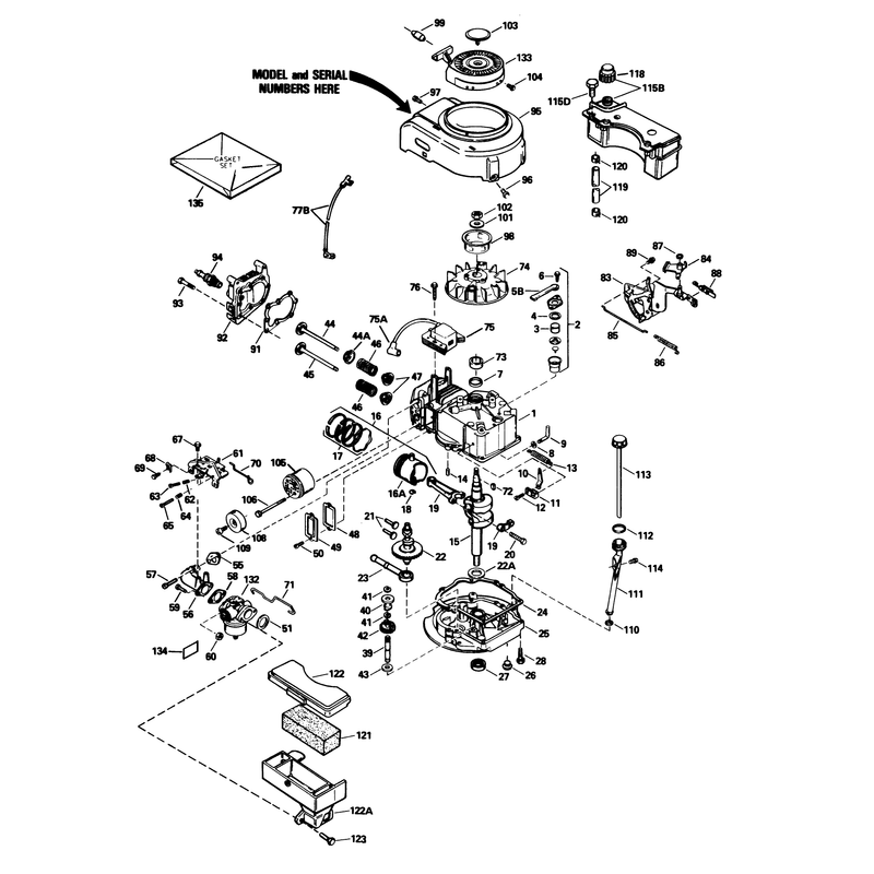 Engine Tecumseh Model No Tvs100-44016b