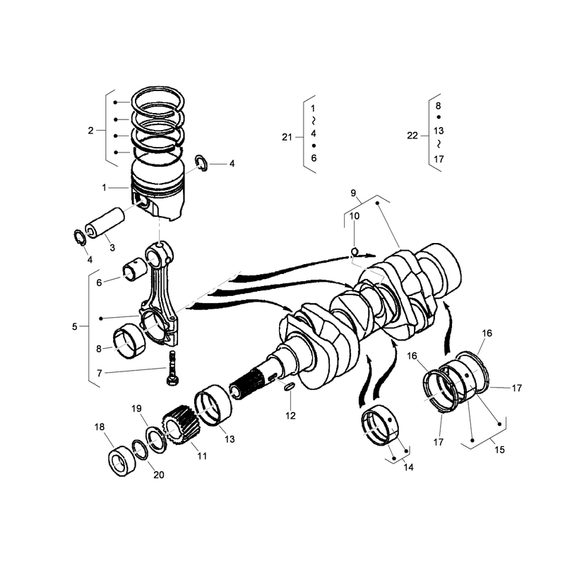 Piston and Crankshaft Assembly