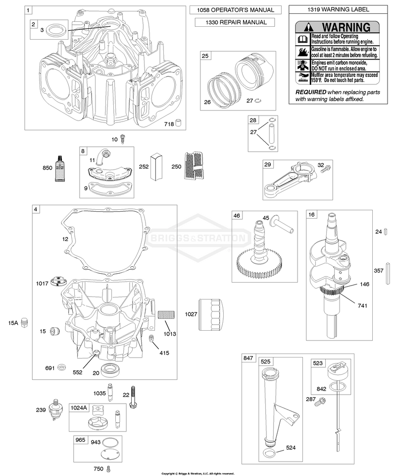 Camshaft, Crankshaft, Cylinder, Engine Sump, Lubrication, Piston, Rings, Connecting Rod