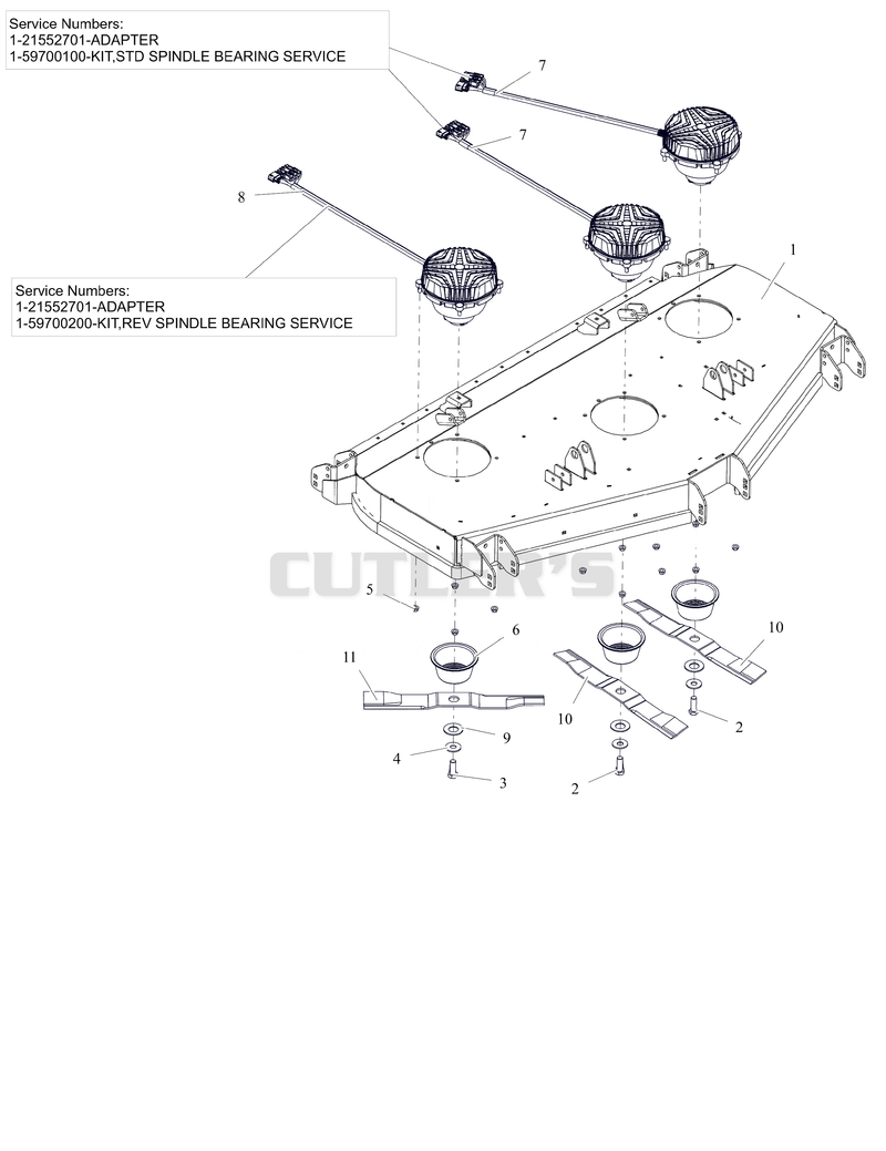 Deck, Blades and Spindle Motors - 60" - RD