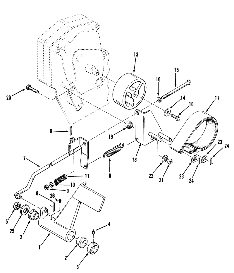 Clutch Brake And Speed Control Linkage 312 H and 416 H