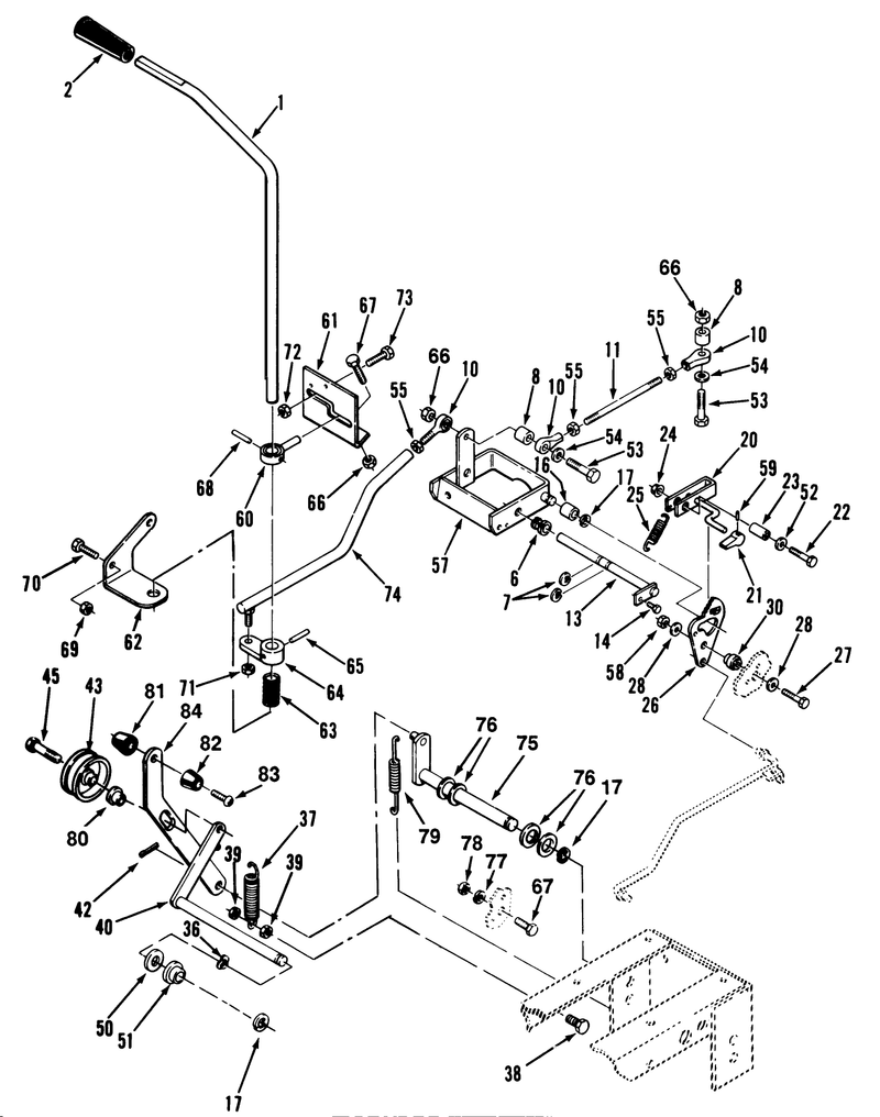Clutch Brake And Speed Control Linkage 312 H and 416 H