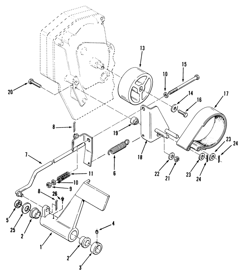 Clutch Brake And Speed Control Linkage 312 H and 416 H