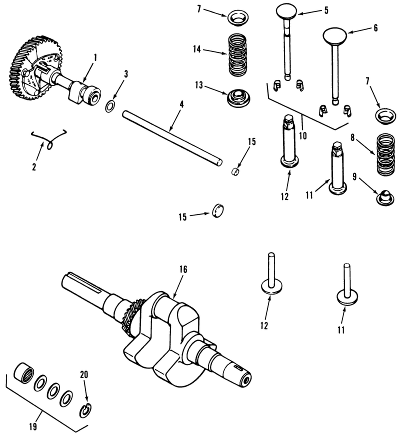 Kohler Camshaft Crankshaft and Valves