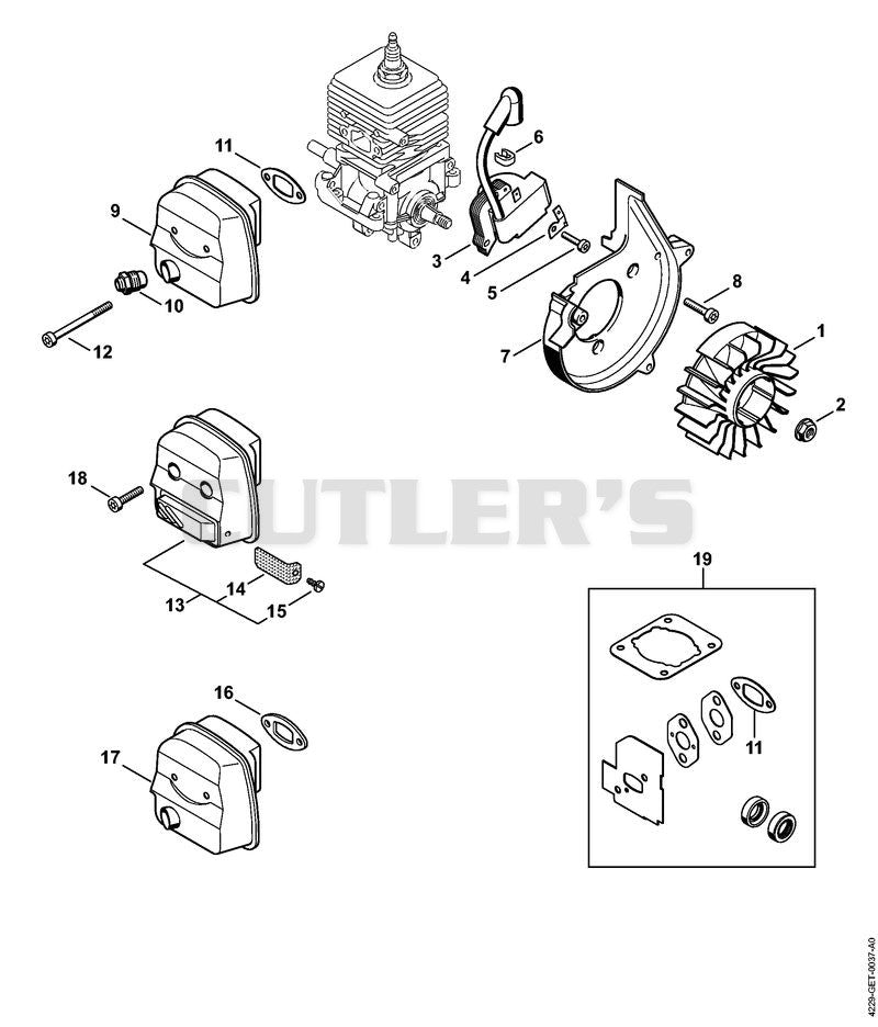 Ignition system, Muffler BG 45