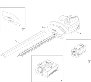 24in Cordless Hedge Trimmer Assembly